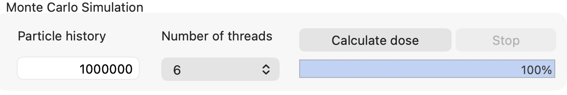 Monte Carlo progress bar and stop button