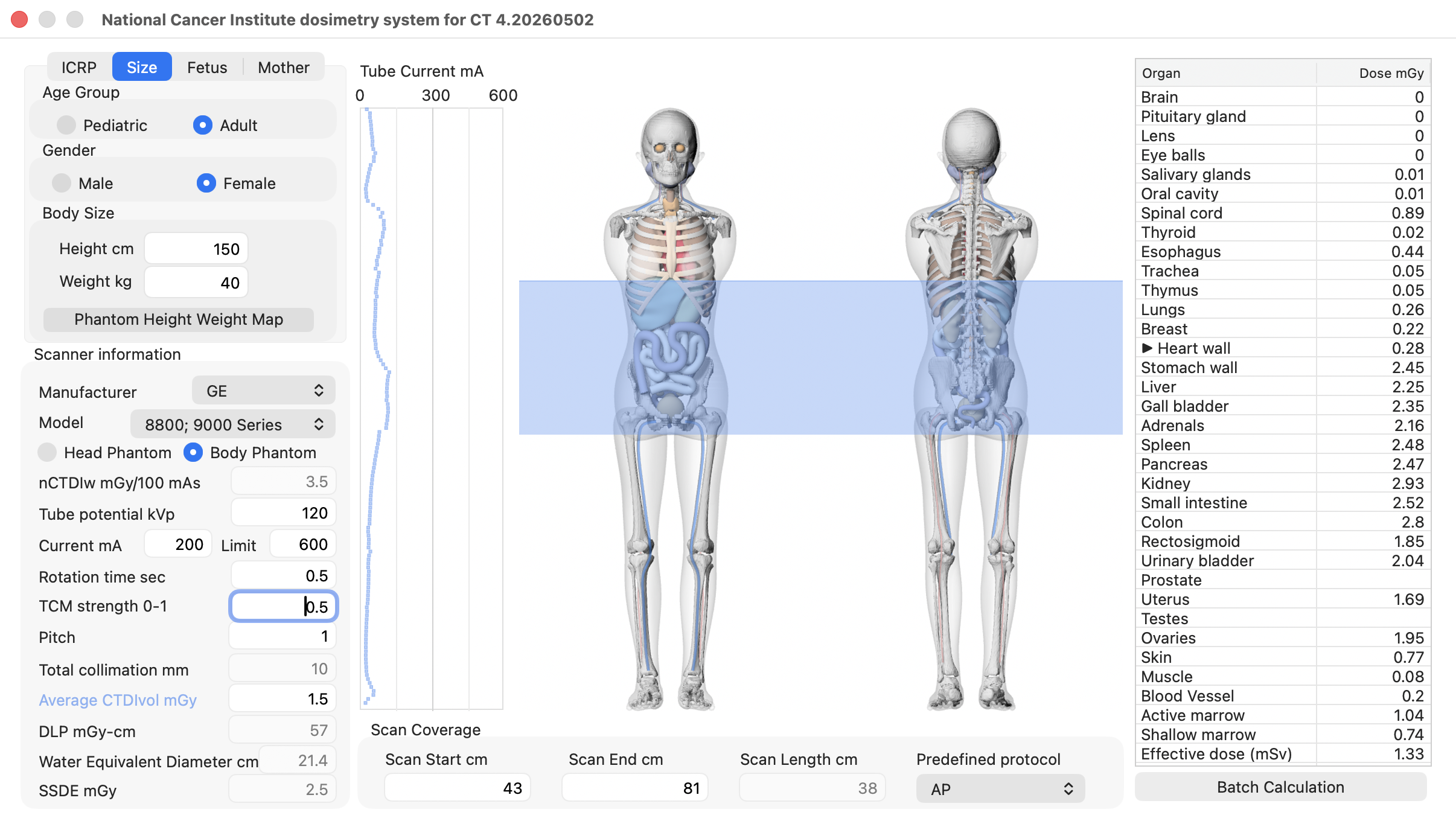 Height and weight input fields